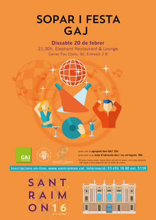 Now you can register to Sant Raimon of Penyafort’s Dinner organized by the Barcelona Young Bar Association on 20 February! 