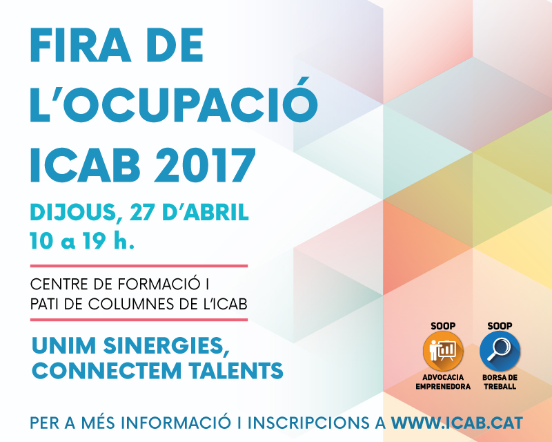 CONVOCATÒRIA DE PREMSA: L’ICAB ajuda a trobar feina gràcies a la 2a Fira de l’Ocupació del 27 d’abril