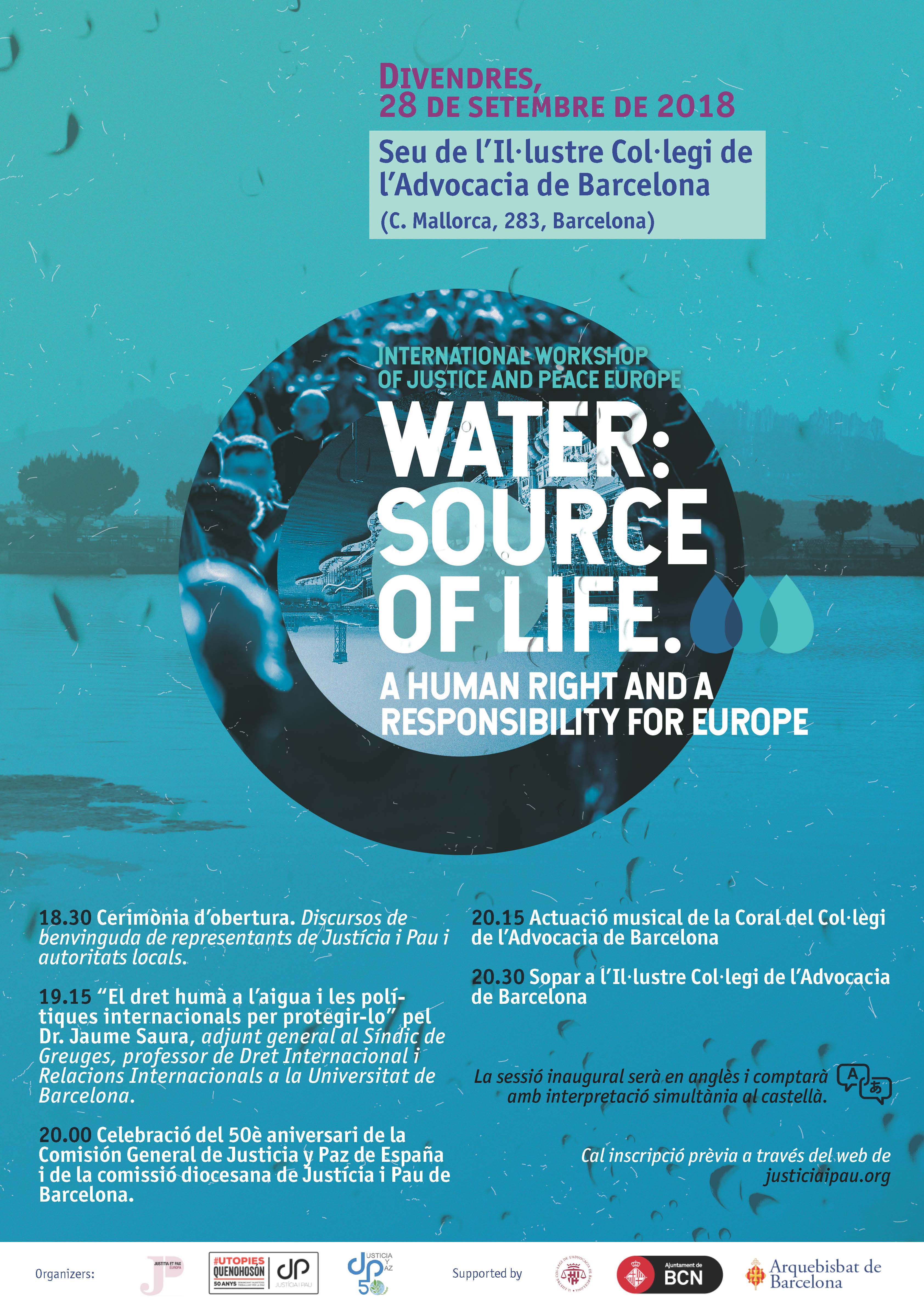 Inauguració seminari 'Aigua: font de vida. Un dret humà i una responsabilitat per a Europa'