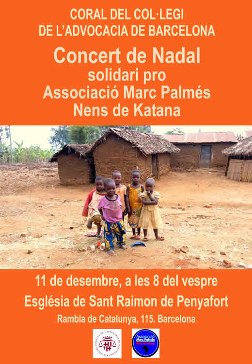 AGENDA: La Coral de l'ICAB ofereix un concert solidari de Nadal, pro Associació Marc Palmés - Nens de Katana