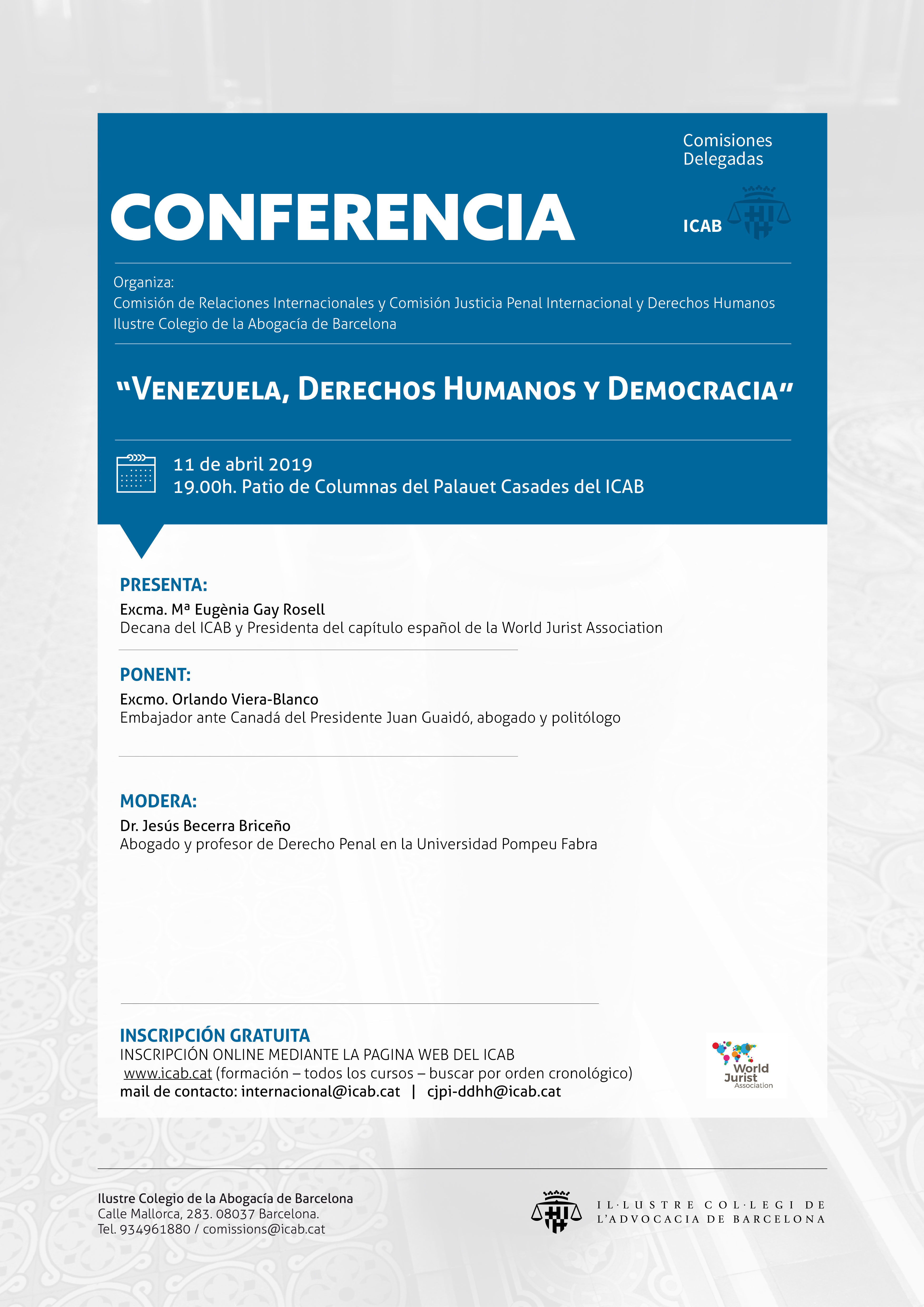 Conferencia: 'Venezuela, Derechos Humanos y Democracia'