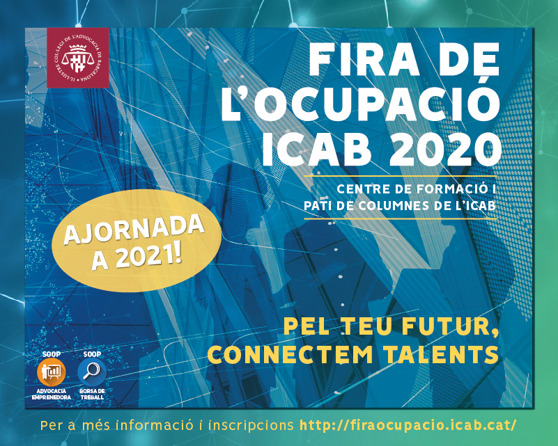 Aplazada la Feria de Empleo del ICAB 2020