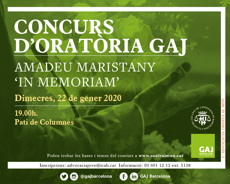 Sant Raimon 2020: Concurs d'oratòria Amadeu Maristany In Memoriam