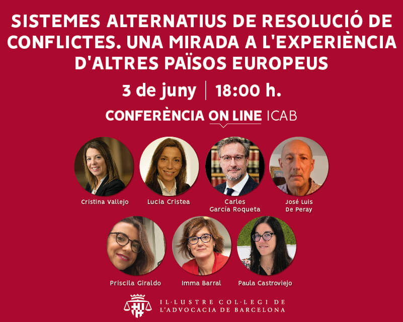 Conferència on-line: 'Sistemes alternatius de resolució de conflictes. Una mirada a l'experiència d'altres països europeus'
