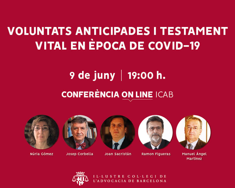 Conferència on-line: 'Voluntats anticipades i testament vital en època de COVID-19'