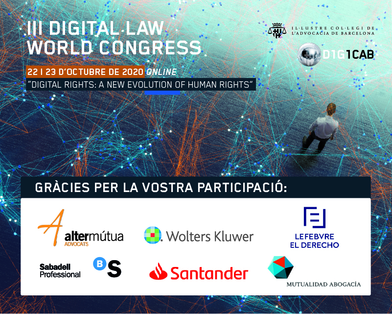CONVOCATÒRIA DE PREMSA: L’ICAB celebra la III Edició del ‘Digital Law World Congress’ on-line els dies 22 i 23 d’octubre