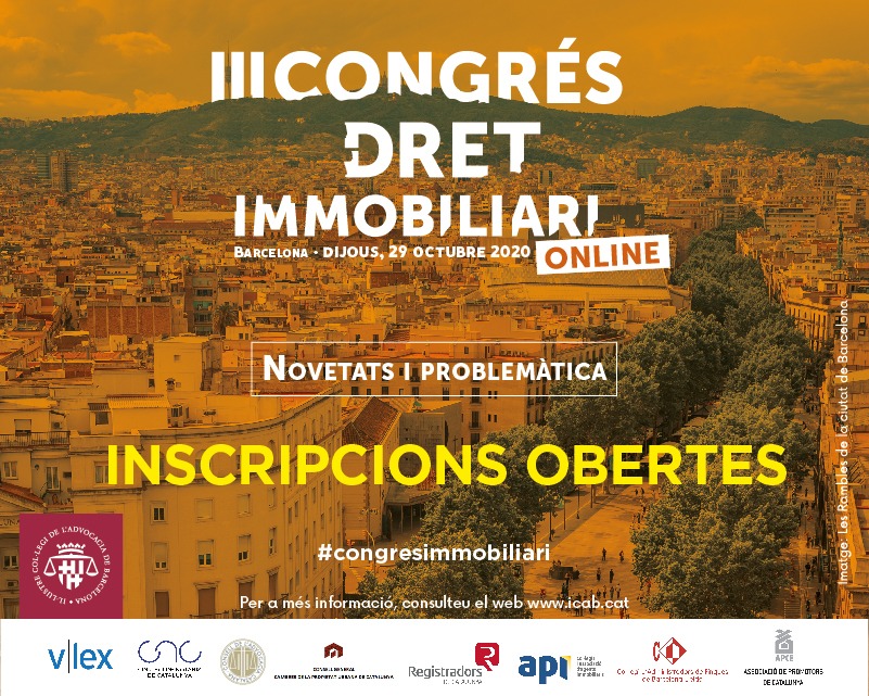  III Congrés de Dret Immobiliari (2020), edició ON- LINE
