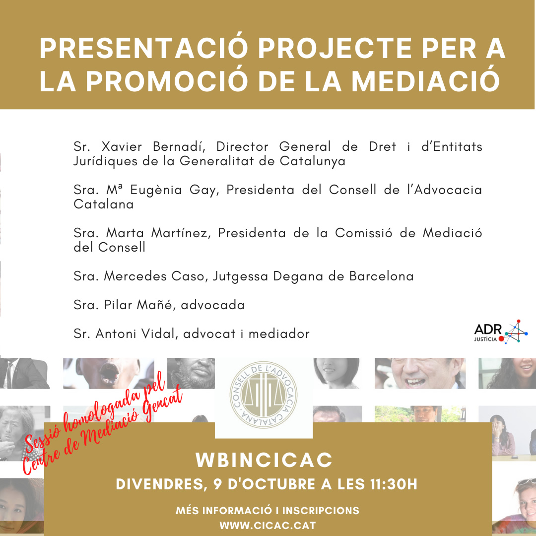 WBINCICAC: 'Presentació Projecte per a la Promoció de la Mediació'