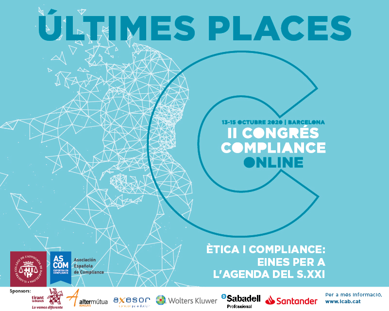 NOTA DE PREMSA: L'ICAB acull del 13 a el 15 d'octubre la II edició de Congrés Compliance online