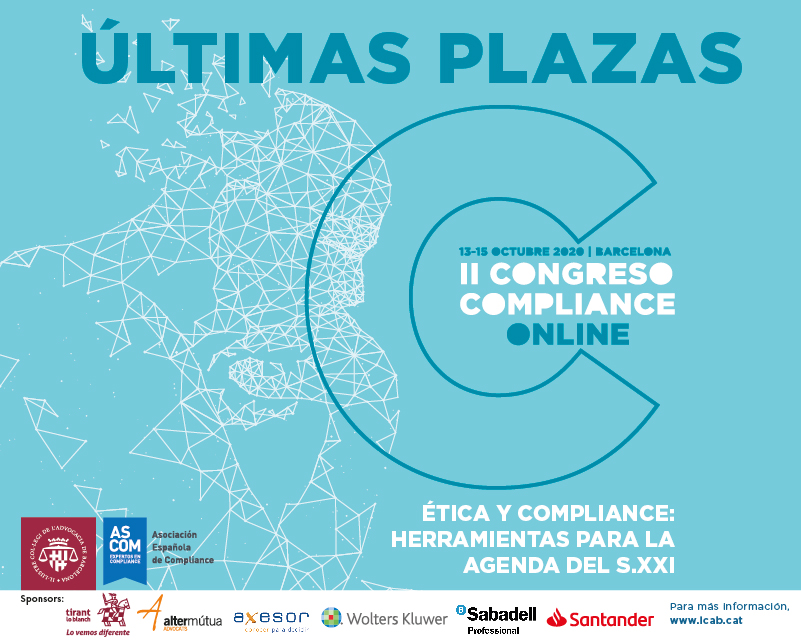 NOTA DE PRENSA: El ICAB acoge del 13 al 15 de octubre la II edición del Congreso de Compliance on-line