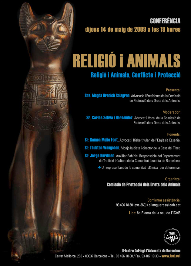 Conferència: 'Religió i animals, conflicte i protecció'